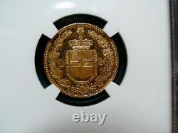 1882R ITALY TWENTY LIRA GOLD NGC MS62 PROOF LIKE GOLD 20L Coin PRICED TO SELL