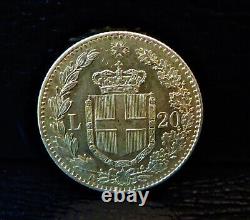 1882R Italy Gold 20 Lire AU-MS