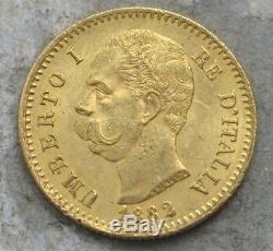 1882 Italy 20 Lira Gold Coin
