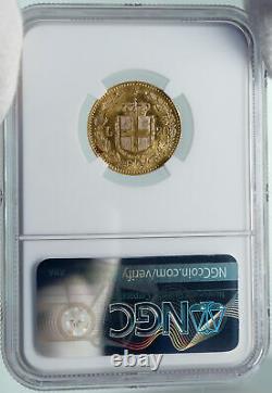 1882 ITALY Italian KING UMBERTO I of Rome Italy OLD 20 Lire Gold Coin NGC i87382