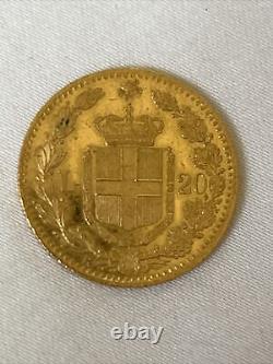 1882 Italy 20 Lira Gold Coin KM# 21 Umberto II B03
