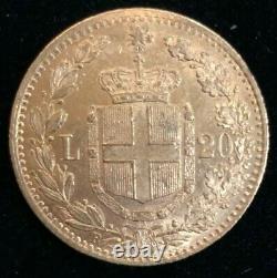 1882 Italy, 20 Lire Gold Coin! Uncertified
