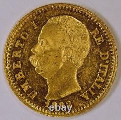 1882 Italy 20 Lire Gold Coin with Umberto I