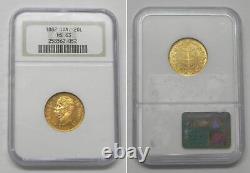 1882-R ITALY 20 Lire Gold Coin, NGC MS63, KM21 #2052