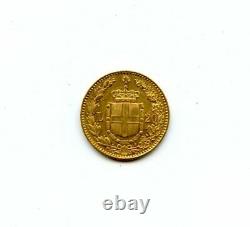 1882-R Italy 20 Lira Umberto I. 1867 ozt Gold Coin