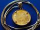 1882 Romantic Italian Gold Coin Pendant & 18 14K Gold Chain w COA & Box 22mm