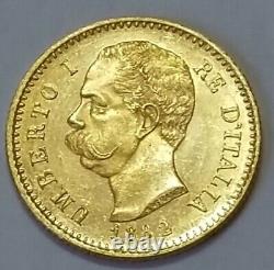 1882r Italy 20 L Gold. 900 King Umberto I (. 1867 Agw) Ex Eye Appealbeauty