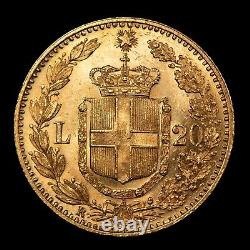 1891-R Italy 20 Lire Gold Coin Umberto I 0.1867 AGW SKU-G2488