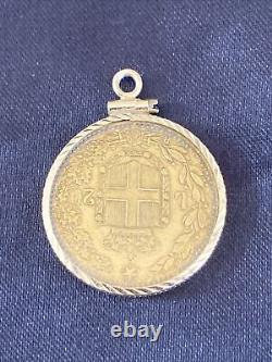 1893 Italy Umberto 20 Lire Gold Coin 14k Bezel