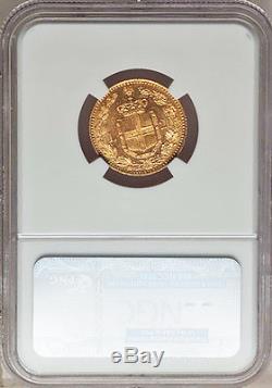 1897 R Gold Italy 20 Lire Umberto I Coin NGC Mint State 62