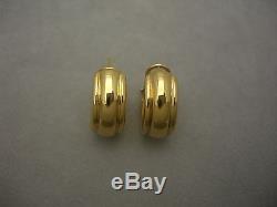 18k Gold Roberto Coin Shiny Huggie Earrings Omega Back 5.14 Grams Not Scrap