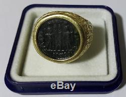 18K Gold Ring Ancient Coin Constantine II 337-340 made in Italy SACCARDI