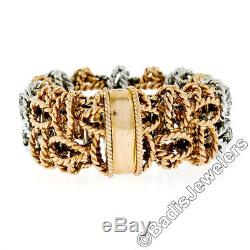 18K Rose Gold Roberto Coin Barocco Wide Flexible Twisted Wire Diamond Band Ring