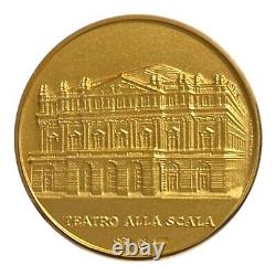 18K Solid Yellow Gold 35mm Commemorative Coin Teatro Alla Scala Milano Italy