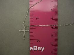 18k White Gold Roberto Coin Tiny Treasures Diamond Cross Pendant Necklace