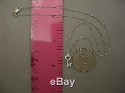 18k White Gold Roberto Coin Tiny Treasures Diamond Key Pendant Necklace