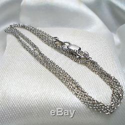 18K White Gold Cable Chain Adjustable 16 or 18 1.67 Grams 1226 VI ROBERTO COIN