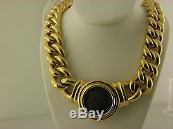 18k Yellow Gold And Bronze Coin Necklace By Virginia Capri, Italy