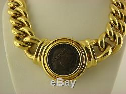 18k Yellow Gold And Bronze Coin Necklace By Virginia Capri, Italy