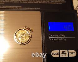 18K Yellow Gold Unoaerre Virgo Coin Pendant Pietro Giampaoli Zodiac