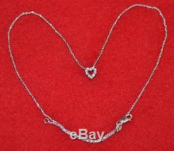 18-Inch 18KT White Gold Chain with Heart Pendant Necklace by Roberto Coin, Italy