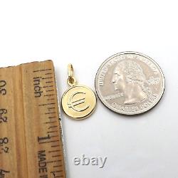 18k Gold One 1 Euro Coin Replica Charm Pendant Italy 750 New