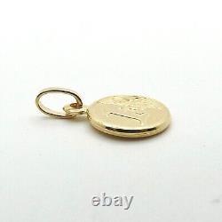 18k Gold One 1 Euro Coin Replica Charm Pendant Italy 750 New