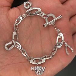 18k White Gold Roberto Coin Tiny Treasures Diamond Charm Bracelet $5000