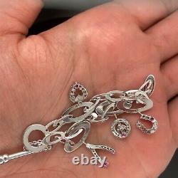 18k White Gold Roberto Coin Tiny Treasures Diamond Charm Bracelet $5000