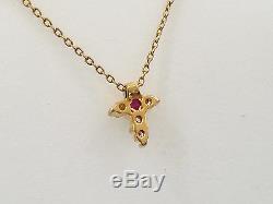 18kt Yellow Gold and Diamond Tiny Treasures Cross Necklace by Roberto Coin