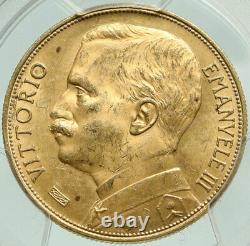 1912 ITALY VICTOR EMMANUEL III Antique GOLD 50 Lire ITALIAN Coin PCGS i84931