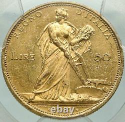 1912 ITALY VICTOR EMMANUEL III Antique GOLD 50 Lire ITALIAN Coin PCGS i84931