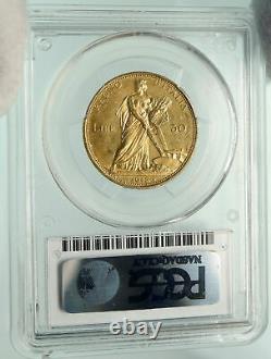 1912 ITALY VICTOR EMMANUEL III Antique GOLD 50 Lire ITALIAN Coin PCGS i84931