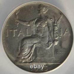 1923-R 1L Italy ANACS AU 50 1 Lira Coin KM#62 1A