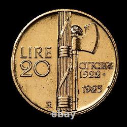 1923-R Italy 20 Lire Gold Coin 0.1867 AGW SKU-G3627