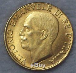 1923 Rome GOLD ITALY 20 Lire VERY RARE! FASCIST ANNIVERSARY Authentic Coin