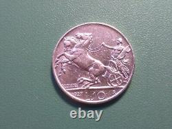 1927 R ITALY Silver10 Lire Vittorio Emanuele III. #322FD. AU Free shipping