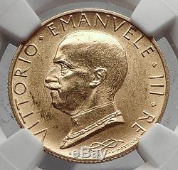1931 ITALY King Victor Emmanuel III Gold 100 Lire ITALIAN Coin NGC MS 62 i61383