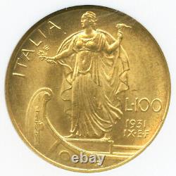 1931 R IX ITALY 100L MS63 Lire gold coin Vittorio Emanuele III High appraisal
