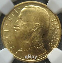 1931-R IX Italy Gold 50 Lire NGC MS-63