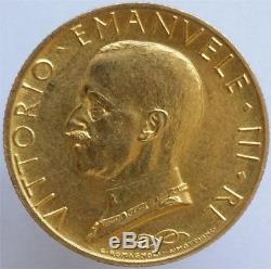 1931-ix Gold 100 Lire Italy, Very Rare, Uncirculated