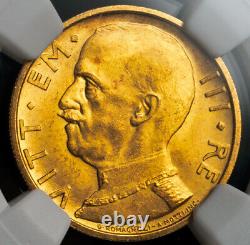 1932, Italy, Victor Emmanuel III. Beautiful Gold 50 Lire Coin. NGC MS-64 (+)