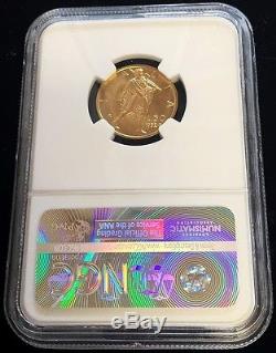 1932 R X Gold Italy 50 Lire Vittorio Emanuele III Coin Ngc Mint State 61