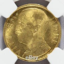 1933-R XI Italy 50 Lire Gold Coin NGC MS 63 KM# 71 Mintage 6,463 RARE