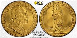 1939 Vatican City 100 Lira gold, Anno I, PCGS MS64, PCGS pop 4/4+ Very Scarce