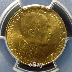 1947 Vatican City 100 Lira Gold Pcgs Ms-65 Uncirculated Unc Italy Edelmans
