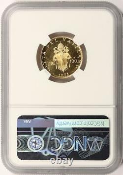 1958 XX Vatican Gold 100 Lire NGC MS64PL