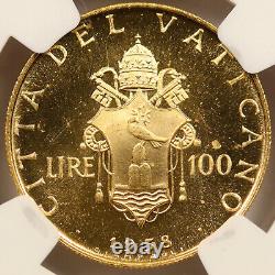 1958 XX Vatican Gold 100 Lire NGC MS64PL