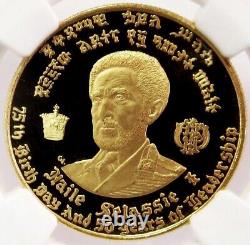 1966 Gold Ethiopia $20 Haile Selassie 1 Birth & Reign Ngc Proof 68 Ultra Cameo