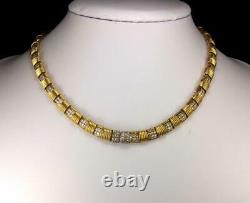 1970s Roberto Coin 4.50 Carat Diamonds and Yellow Gold Necklace and Ring Layaway